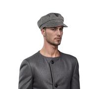 hatsXcaps Women's Wool Fiddler Cap with Houndstooth Pattern | Vintage Captain Hat with Quilted Lining & Sweatband | Adjustable Fit Cap for Casual Wear, Outdoor Activities & Fashion