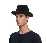 hatsXcaps Wool Trilby Hat for Men & Women - 100% Wool Fedora Hat with C-Crown & Short Brim, | Classic Stiff Homburg Hat, Vintage Formal Trilby Fedora for Men and Women