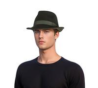 hatsXcaps Wool Trilby Hat for Men & Women | 100% Wool Felt Mens Fedora Hats | Teardrop Crown, Packable & Durable Short Brim Fedora Hats for Women (UK, Alpha, L, Standard, Irish Green)