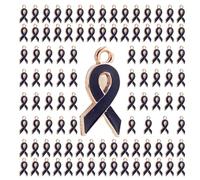 Hattba 100Pcs Alloy Heart Ribbon Embellishments Portable Hope Ribbon Pendant For Projects Necklace Jewelry Mixed Color Pendants