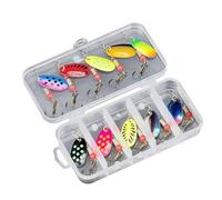 Hattba 10Pcs Trout Fishing Spoon Lures Set Treble Hook Trout Lures Hard Metal Baits Fishing Spinner Hard Baits Crankbaits