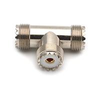 Hattba 1PC Connector PL259 UHF Female PL-259 To SO-239 UHF Female SO239 Triple Type 3 Way Adapter Connector Triple