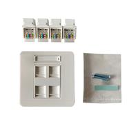 Hattba 4 Ports UTP CAT6 Module RJ45 Connector Information Socket Computer Coupler Cable Adapter Ethernet Tool-Free