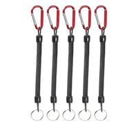 Hattba 5Pcs Fishing Lanyards With Carabiner Fishing Coiled Lanyards Tool Retractables Safe Rope For Plier Boatings Tool Retractables