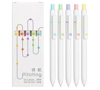 Hattba 5Pcs Retractable Gel Pen 0.5MM Tip Quick Dry Smooth To Write School Office Supplies For Adult Student Writing Journaling Quick Dry