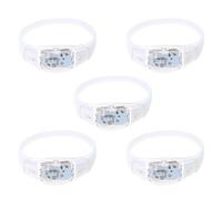 Hattba 5pcs Voice Activated Sound Control LED Bracelets Flashing Silicone Bangle Christmas Concert Festival Party Supplies Fun And Unique Accessories