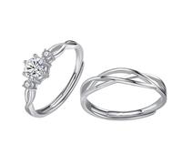 Hattba Adjustable Entangled Rings for Trendy Women Eternities Wedding Promise Engagement Jewelry Accessory Casual Wear