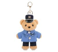 Hattba Adorable Policeman Bear Key Rings Versatile Polices Bear Key Chain Accessory Trendy Bear Pendant Keyrings Ornament