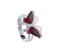 Hattba All-match Color Change Adjustable Size Classy Temperature Mood Colorful For Butterfly Finger For Girls Merchandise Damon Salvatore Tvd Jewelry The Jewelry