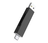 Hattba Aluminum Double Slot Memory Card Reader USB2.0 Type C Connectivity For Computer For Transferring Files USB C Card Reader