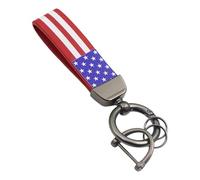 Hattba America Flag Themed Alloy Keyring Premium Leather Car Keychain For Car Enthusiasts And Driver Flag Keychain