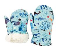 Hattba Elastic Full Finger Mittens Windproof Ski Gloves Fleece Lining Gloves With Wrist Leashes Winter Warm Gloves For Riding Winter Snow Gloves Toddler