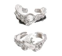 Hattba Elegant Sun and Moon Designs Rings Adjustable Open Rings Jewelry for Couples Symbolizing and Commitment
