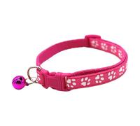 Hattba Fashion Cats Accessory Collar With Bells Bright Color Paws Print Cats Neck Collar For Outdoor Walking Training Use Bells