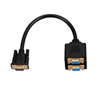 Hattba Gold Plated VGA Splitter Cable Cable For Simultaneous Double Screen Display 1080p Compatible For Demonstrations Double Monitor Splitter