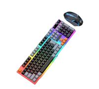 Hattba LED Backlit Large Size USB Corded Mechanical Feeling Multimedia PC Gaming Keyboard Combo Office Keyboard For Work Gaming Keyboards