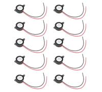 Hattba Pack Of 10pcs SFM-20B Electronic Buzzers DC3-24V Piezoelectric Alarm Sounders 87dB With Cable For Circuit Projects Integrated Electronic