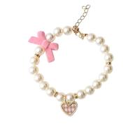 Hattba Pearls Bowknot Pet Necklace Decoration Necklace Fashion Jewelry Pendants Cats Party Accessories Unique Cats Fashion