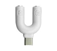Hattba Portable 3.5mm Headsets Adapter Sensitivity Type C To 3.5mm Headphones Y Splitter Supports Double Earphone Connection Double Adapter