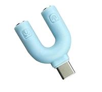 Hattba Portable 3.5mm Headsets Adapter Sensitivity Type C To 3.5mm Headphones Y Splitter Supports Double Earphone Connection Double Adapter