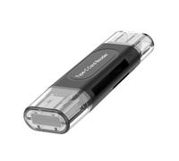 Hattba Travel Friendly Card Reader For SDTF Memory Cards 128GB Capacity USB Type C Computer Phone Adapters Shockproof Construction Not Software Neededs Multiple Device SDTF Card Reader