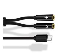 Hattba Type C Y-Shape Splitter Cable With Microphones 3.5mm Headphone Connectors For Sound Transmission Type C Sound Splitter