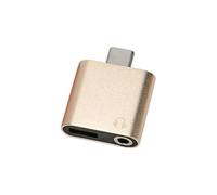 Hattba USB C Sound Charging Adapter Simultaneous 3.5mm Output And Fast Supports Aluminum Alloy Texture For Smartphone Double Port USB C Sound And Adapter