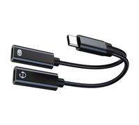 Hattba USB C Splitter 1 In 2 Out Double Headphone Charging Adapter Type Sound Adapter PD60W Fast Charging Cable C Splitter
