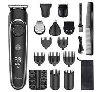 Hatteker Beard Trimmer Hair Clipper Trimmer Grooming Kits Electric Shaver Razor for Men Mustache Nose Ear Body Precision Trimmer Groomer Multigroom IPX7 Waterproof Cordless 6 in 1