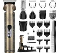 Hatteker Beard Trimmer Kit Professional Hair Clipper Zero Gapped T-Blade Electric Razor Shaver for Nose Ear Body Face Mustache Trimmer for Men Cordless Grooming Kit Waterproof 8 in 1