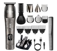 Hatteker Beard Trimmer Men Hair Clipper Hair Trimmer Waterproof Electric Razor Shaving Grooming Kit with Mustache Face Nose Body 6 in 1