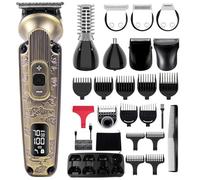 Hatteker Beard Trimmer Moustache Trimmer for Men 8 in 1 Adjustable Speed Waterproof Hair Clipper T-Blade Trimmer Electic Razor Shavers Cordless Mens Gift Grooming Kit with Face Nose Body (Bronze)
