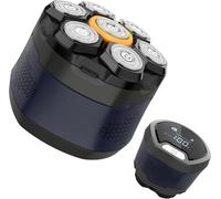 Hatteker Blad Head Shavers for Men Magnetic Electric Razor for Bald Men IPX6 Waterproof Wet Dry Mens Trimmer Cordless Rotary Shaver Razor Kit with LED Display(Blue)