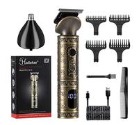 Hatteker Hair Clipper for Men Professional Zero Gapped Hair Beard Trimmer Grooming Kit Nose Trimmer T-Blade Hair Cut Clipper Set for Men, Vintage Gold, 1.0 Count