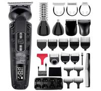Hatteker Hair Trimmer Men's Beard Trimmer Set Beard Trimmer Professional Hair Trimmer Razor Electric Nose Hair Trimmer Body Hair Trimmer Waterproof Adjustable Speed 8 in 1 (Black)