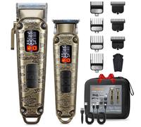 Hatteker Hair Trimmer Men's Hair Trimmer Beard Trimmer Set T-Blade Trimmer Wireless Care Set LED Display USB Rechargeable