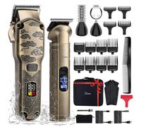 Hatteker Kit Hair Clipper Hair&Beard Trimmer T-Blade Trimmer Body Trimmer Gray