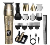 Hatteker Upgraded Beard Trimmer for Men Waterproof Cordless Hair Clipper Electric Razor Shaving Grooming Kit with Mustache Face Nose Body (Bronze)