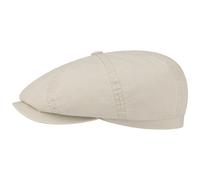 Stetson Hatteras Newsboy Cap Made of Organic Cotton Men - Sustainable Cotton Cap - Flat Cap with UV Protection 40 - Vintage Peaked Cap - Spring/Summer Beige XXL (62-63 cm)