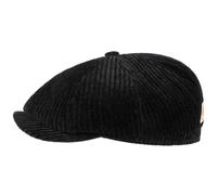 Hatteras Corduroy Jersey Flat Cap - Black XL