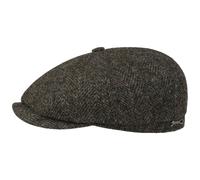 Hatteras Dark Herringbone Flat Cap by Stetson