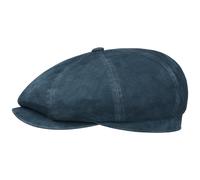 Hatteras Denim Leather Flat Cap by Stetson