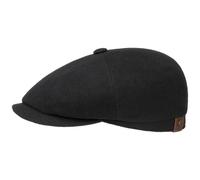 Stetson Hatteras Noir Flat Cap All-Year Cashmere Blend Men Women Black 56 cm