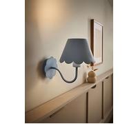 Hattie Rechargeable Metal Scalloped Edge Wall Light ValueLights Mid Blue One Size