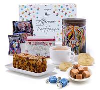 Hattie’s Afternoon Tea Hamper - Luxury Scottish Gift Set with Shortbread, Dundee Cake & Fudge in Steven Brown Art Decorative Tin | Oor Senga McCoo