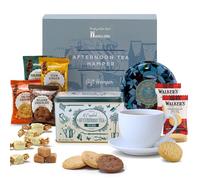 Hattie’s Gifts Afternoon Tea Hamper for 2 - English Garden Tea Tin, Clotted Cream Fudge & Shortbread Biscuits | Luxury Food Gift for Birthdays & Celebrations