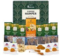 Hattie’s Gifts Luxury Coffee Hamper - Premium Artisan Coffee Gift Set with Chocolate Orange Shortbread, Stroopwafels, All Butter Biscuits & Swizzle Sticks - Gourmet Gift for Men & Women