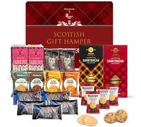 Hattie’s Gifts Scottish Food Hamper - Biscuits Gift Set with Individually Wrapped Luxury Shortbread & Fudge Bar - Gourmet Sweet Snacks for Men and Women