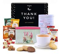 Hattie’s Gifts Thank You Hamper - Tea and Biscuits Gift Set with Scottish Vanilla Fudge - Thank You Gift for Women, Men, Teachers, Colleagues & Friends