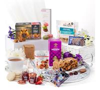 Hattie's Gifts Afternoon Tea Hamper - English Tea Gift Set with Fruit Cake, Fudge, Shortbread, Jam & Snacks - Christmas Food & Gourmet Snacks for Birthday, Thank You